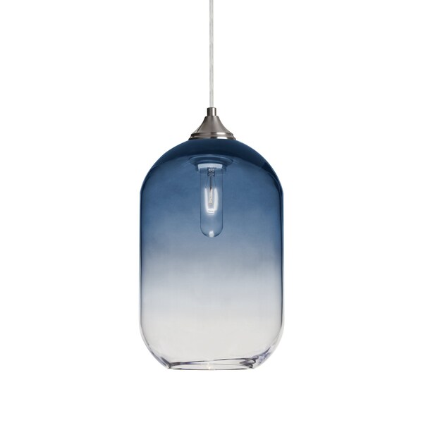 Besa Lighting Omega 12 Cord Pendant, Steel/Clear, Satin Nickel Finish, 1x60W Incandescent 1JT-OMEGA12ST-SN - main